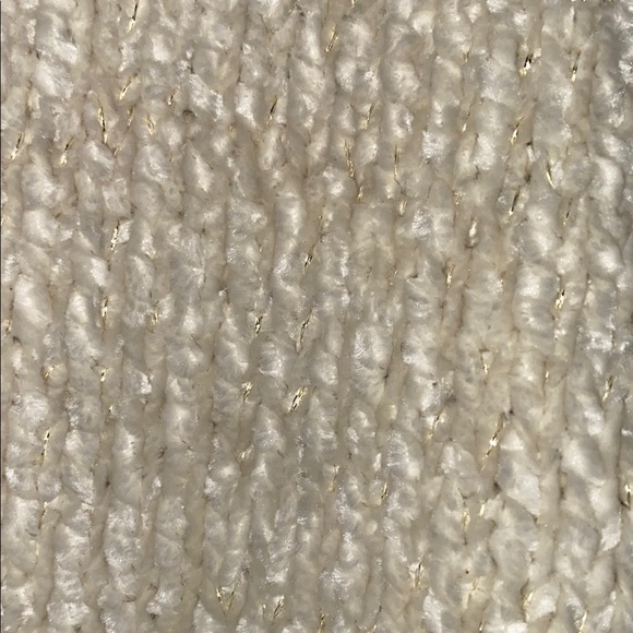 Cynthia Rowley Cream Crew Neck Sweater with accented with Gold Metallic - Picture 5 of 8